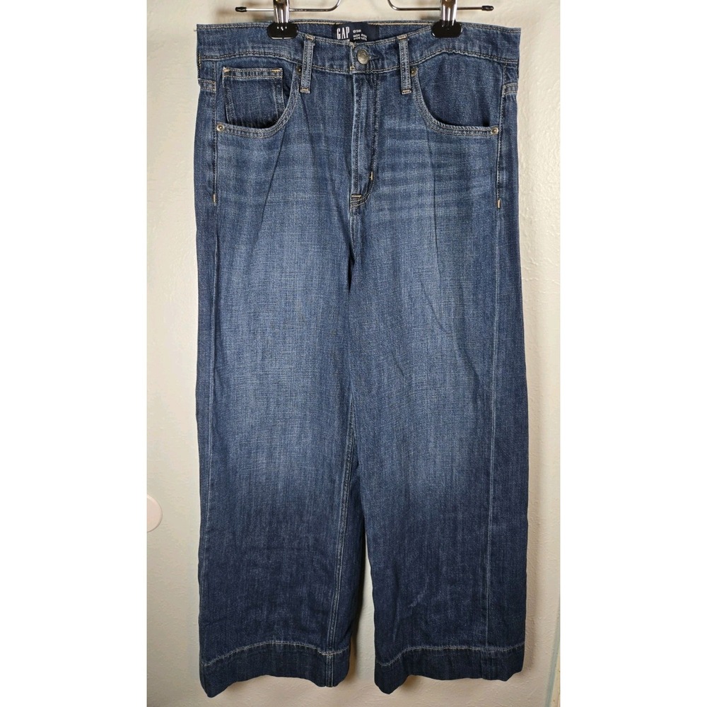 Gap Denim High Rise Wide-Leg Women's Jeans Blue 100% Cotton Womens size 12/31R